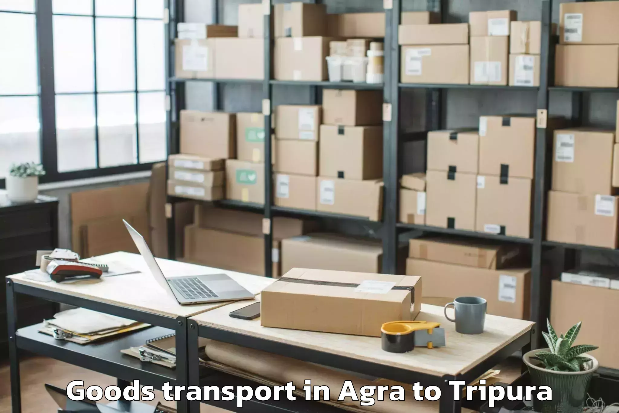 Discover Agra to Santirbazar Goods Transport